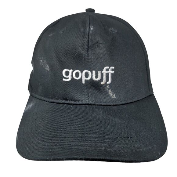 Gopuff Slideback Hat Black One Size Embroidered Adjustable 6 Panel - Picture 1 of 7